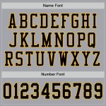 Custom Football Jersey with Personalized Name and Number in Gray Black-Gold Mesh Personalized Gray Black-Gold Mesh Authentic