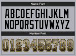 Custom Personalized Football Jersey - Gray Black Gold Mesh with Team Name & Number Personalized Gray Black-Gold Mesh Drift