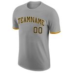 Custom Performance T-Shirt with Personalized Name and Number - Gray Black-Gold Team Apparel Personalized Gray Black-Gold