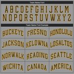 Custom Performance T-Shirt with Personalized Name and Number - Gray Black-Gold Team Apparel Personalized Gray Black-Gold