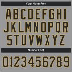 Custom Performance T-Shirt with Personalized Name and Number - Gray Black-Gold Team Apparel Personalized Gray Black-Gold