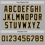 Personalized Unisex Softball Jersey Gray Black-Gold Two-Button Design Personalized Gray Black-Gold Two-Button Unisex Softball