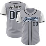 Custom Two Tone Baseball Jersey - Personalized Gray Black Light Blue with Name and Number Personalized Gray Black-Light Blue