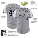 Custom Two Tone Baseball Jersey - Personalized Gray Black Light Blue with Name and Number Personalized Gray Black-Light Blue