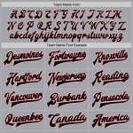 Custom Team Name and Number Bomber Varsity Jacket in Gray Black Maroon Cream - Full-Snap Letterman Style Personalized Gray