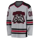Personalized Hockey Jersey - Gray Black and Maroon Color Options Personalized Gray Black-Maroon Hockey Jersey