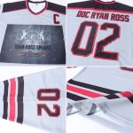 Personalized Hockey Jersey - Gray Black and Maroon Color Options Personalized Gray Black-Maroon Hockey Jersey