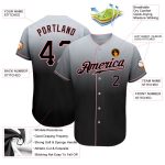 Custom Name and Number Personalized Gray and Black Medium Pink Fade Fashion Baseball Jersey - Authentic Team Apparel Personalized