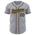 Custom Gray Black Gold Authentic Baseball Jersey for Men and Women Personalized Gray Black-Old Gold Authentic Baseball Jersey