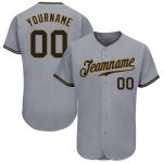 Custom Name and Number Baseball Jersey - Personalized Gray Black and Old Gold Authentic Team Apparel Personalized Gray Black-Old