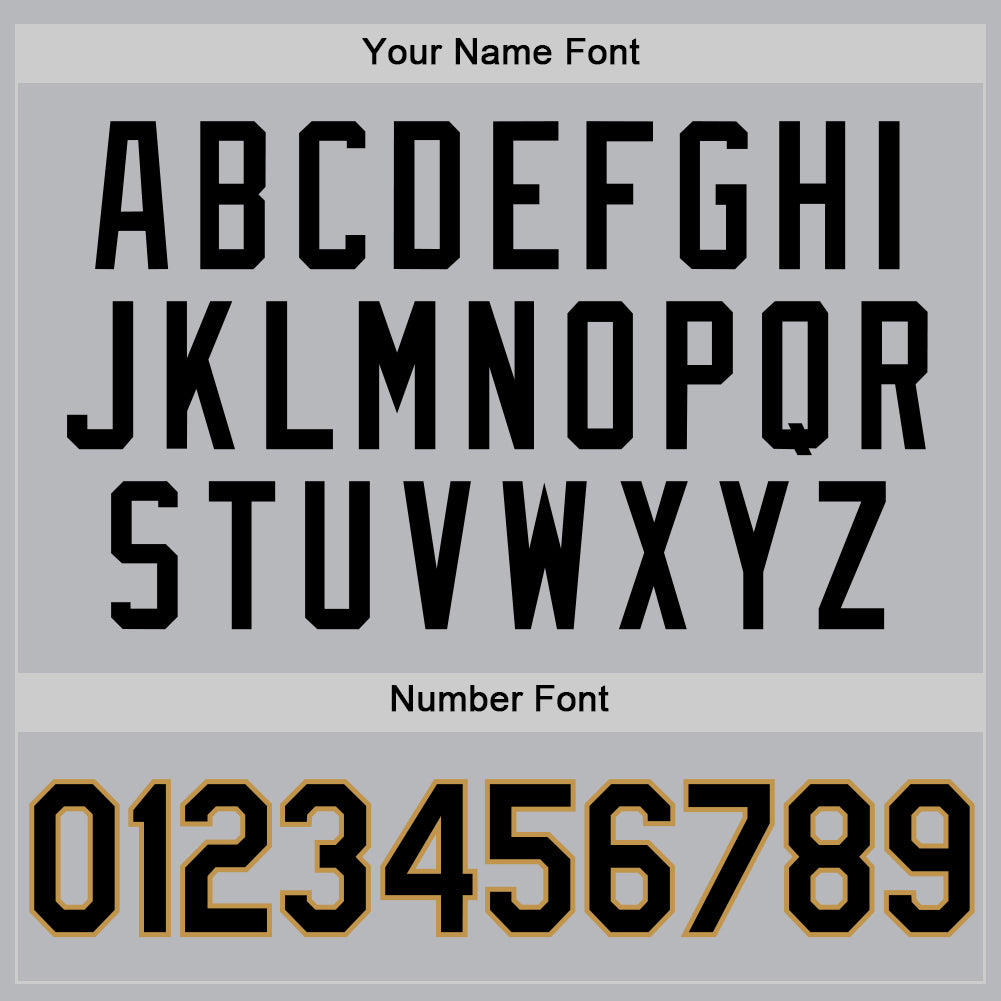 Personalized Gray Black-Old Gold Authentic Throwback Baseball Jersey Team Custom Name and Number Custom Name and Number Baseball Jersey - Personalized Gray Black Gold Authentic Throwback Design Personalized Gray Black-Old - Image 5