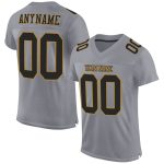 Custom Name Number Authentic Football Jersey Personalized Gray Black Old Gold Mesh Personalized Gray Black-Old Gold Mesh
