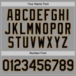 Custom Team Performance T-Shirt with Name and Number - Gray Black Old Gold Personalized Gray Black-Old Gold Performance T-Shirt