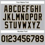 Custom Performance Vapor Golf Polo Shirt with Personalized Name and Number in Gray Black and Old Gold Personalized Gray Black-Old