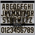 Custom Name and Number Team 3D Bomber Varsity Jacket Gray Black Gold Skull with Thorns Full-Snap Letterman Personalized Gray