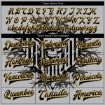 Custom Name and Number Team 3D Bomber Varsity Jacket Gray Black Gold Skull with Thorns Full-Snap Letterman Personalized Gray