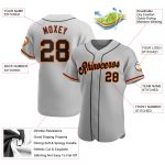 Custom Name and Number Personalized Baseball Jersey - Gray Black-Orange Authentic Team Jersey Personalized Gray Black-Orange
