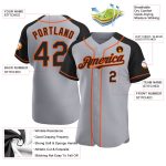 Custom Name and Number Personalized Gray Black-Orange Baseball Jersey Authentic Raglan Sleeves Personalized Gray Black-Orange
