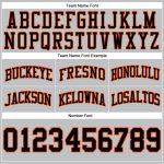 Custom Name Number Basketball Shorts - Personalized Gray Black-Orange Authentic Throwback Team Apparel Personalized Gray
