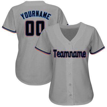 Custom Gray Black and Orange Baseball Jersey - Personalized Sports Apparel Personalized Gray Black-Orange Baseball Jersey