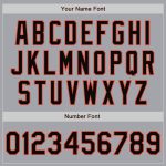 Custom Name Number Varsity Letterman Jacket Gray Black-Orange Bomber Full-Snap Personalized Team Apparel Personalized Gray
