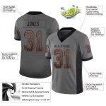 Custom Name Number Football Jersey Gray Black Orange Mesh Drift Fashion Team Personalized Gray Black-Orange Mesh Drift Fashion
