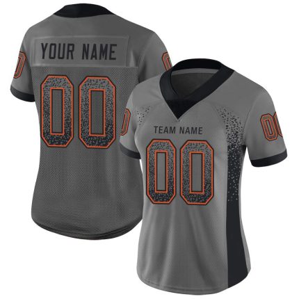Custom Name Number Football Jersey Gray Black Orange Mesh Drift Fashion Team Personalized Gray Black-Orange Mesh Drift Fashion