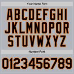 Customizable Gray Black Orange Gold Line Baseball Jersey with Personalized Name and Number Personalized Gray Black Orange-Old