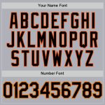 Custom Name Number Unisex Softball Jersey Gray Black Orange Old Gold Two-Button Design Personalized Gray Black Orange-Old