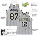 Custom Basketball Jersey with Personalized Name and Number - Gray Black Pinstripe Authentic Design Personalized Gray Black