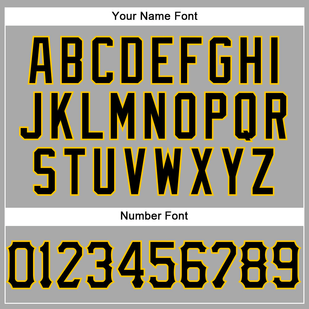 Personalized Gray Black Pinstripe Black-Gold Authentic Baseball Jersey Team Custom Name and Number Custom Name and Number Personalized Black Gold Baseball Jersey with Gray Black Pinstripes - Authentic Team Gear Personalized - Image 5