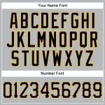 Custom Basketball Jersey with Personalized Name and Number - Authentic Gray Black Pinstripe Black-Gold Design Personalized
