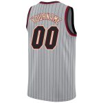 Custom Black Maroon Basketball Jersey with Personalized Name and Number - Gray Black Pinstripe Design Personalized Gray Black