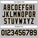 Custom Name and Number Personalized Black Gold Pinstripe Baseball Jersey - Authentic Gray Design Personalized Gray Black