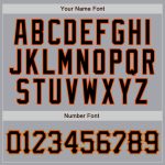 Personalized Black-Orange Baseball Jersey with Custom Name & Number, Gray Black Pinstripe Team Apparel Personalized Gray