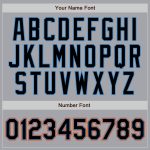 Personalized Authentic Baseball Jersey | Custom Name & Number | Gray Black Pinstripe Black Powder Blue Personalized Gray