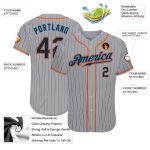 Personalized Authentic Baseball Jersey | Custom Name & Number | Gray Black Pinstripe Black Powder Blue Personalized Gray