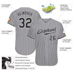 Custom Name Number Baseball Jersey - Personalized Gray Black Pinstripe Authentic Team Gear Personalized Gray Black Pinstripe