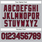 Custom Name and Number Baseball Jersey - Personalized Gray Black Pinstripe Crimson Authentic Design Personalized Gray Black