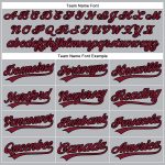 Custom Name and Number Baseball Jersey - Personalized Gray Black Pinstripe Crimson Authentic Design Personalized Gray Black