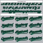 Custom Name Number Authentic Baseball Jersey Gray Black Pinstripe Kelly Green Personalized Gray Black Pinstripe Kelly Green