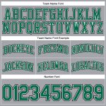 Custom Personalized Basketball Shorts with Team Name and Number - Gray Black Pinstripe Kelly Green-White Authentic Personalized
