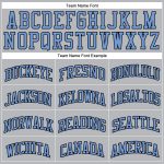 Customizable Basketball Jersey with Personalized Name & Number - Gray Black Pinstripe Light Blue Authentic Design Personalized