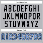 Customizable Basketball Jersey with Personalized Name & Number - Gray Black Pinstripe Light Blue Authentic Design Personalized