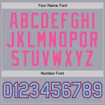 Custom Personalized Baseball Jersey with Gray Black Pinstripe and Light Blue-Pink Sleeveless Design - Team Name & Number