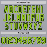 Custom Sleeveless Baseball Jersey with Personalized Name and Number - Gray Black Pinstripe Neon Green Design Personalized