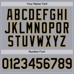 Custom Sleeveless Baseball Jersey with Personalized Name and Number - Gray Black Pinstripe Old Gold Design Personalized Gray