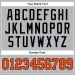 Custom Name Number Basketball Jersey - Personalized Gray Black Pinstripe Orange Authentic Team Personalized Gray Black Pinstripe