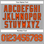 Customizable Gray Black Orange-Black Pinstripe Authentic Baseball Jersey with Name and Number Personalized Gray Black Pinstripe