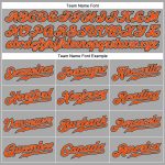 Customizable Gray Black Orange-Black Pinstripe Authentic Baseball Jersey with Name and Number Personalized Gray Black Pinstripe